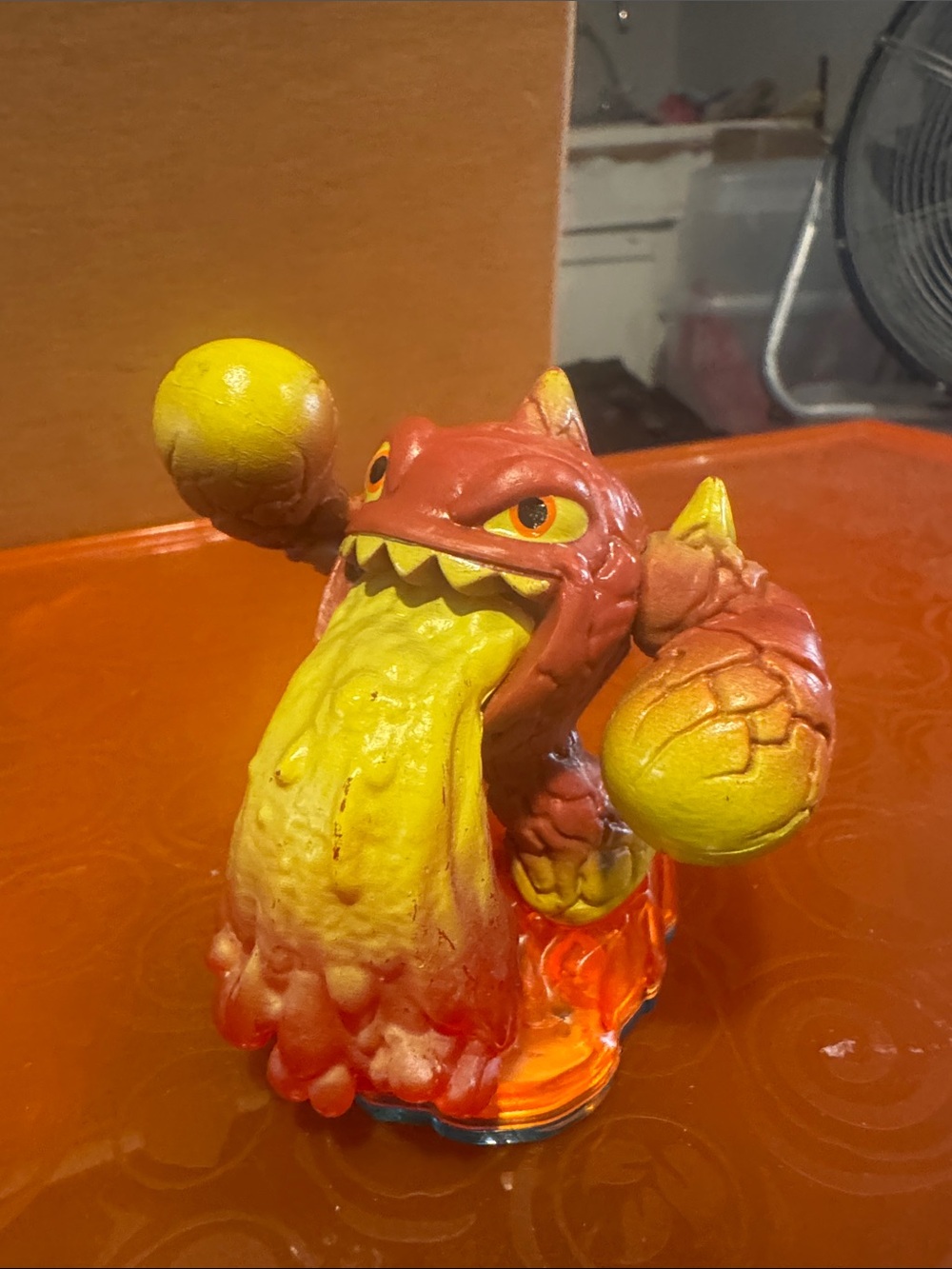 Flame Monster Figurine with Yellow and Orange Details.  Skylander lava barf